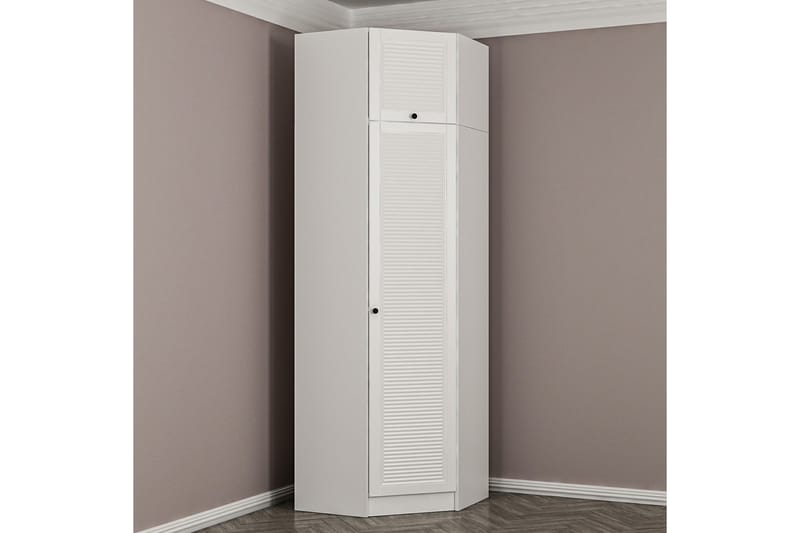 Hjørnegarderobe Cambrian 74 cm - Hvit - Garderobeskap - Hjørnegarderobe