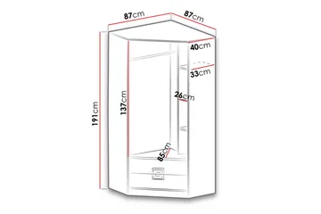 Klacksberg Garderobe 87x87x190 cm - Beige / Hvit - Oppbevaring - Garderober & garderobesystem - Garderobeskap