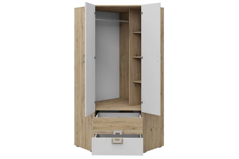Klacksberg Garderobe 87x87x190 cm - Beige / Hvit - Oppbevaring - Garderober & garderobesystem - Garderobeskap