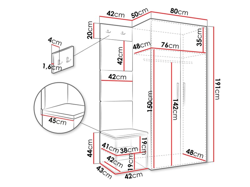 garderobeskap Medi Valnøtt + Soft 011 - Valnøtt + Soft 011 - Oppbevaring - Garderober & garderobesystem - Garderobeskap