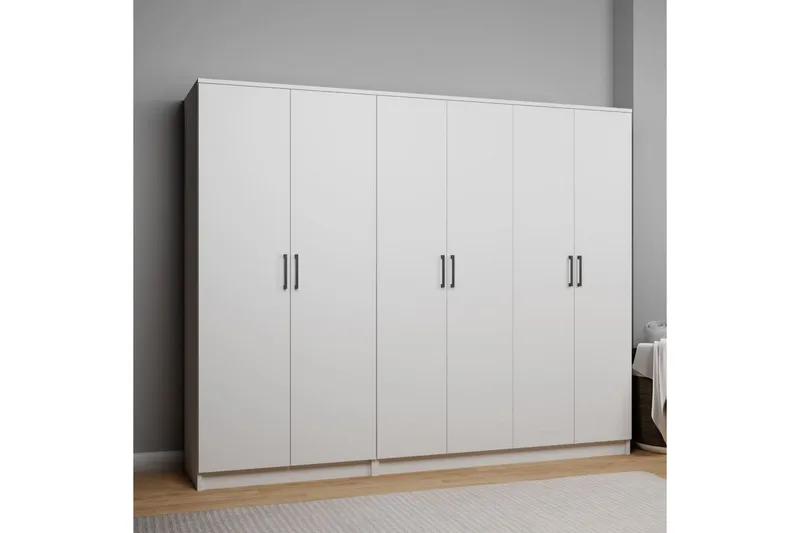 Olera Garderobe 220x180 cm - Hvit - Oppbevaring - Garderober & garderobesystem - Garderobeskap