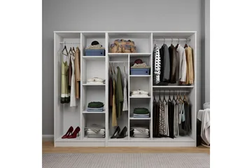 Olera Garderobe 220x180 cm - Hvit - Oppbevaring - Garderober & garderobesystem - Garderobeskap
