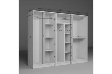 Olera Garderobe 220x180 cm - Hvit - Oppbevaring - Garderober & garderobesystem - Garderobeskap