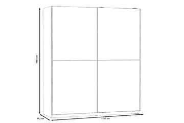 Slosser Garderobe 170x191 cm - Lysebrun - Oppbevaring - Garderober & garderobesystem - Garderobeskap