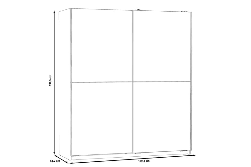 Slosser Garderobe 170x191 cm - Lysebrun - Oppbevaring - Garderober & garderobesystem - Garderobeskap