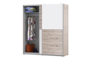 Slosser Garderobe 170x191 cm - Lysebrun - Oppbevaring - Garderober & garderobesystem - Garderobeskap
