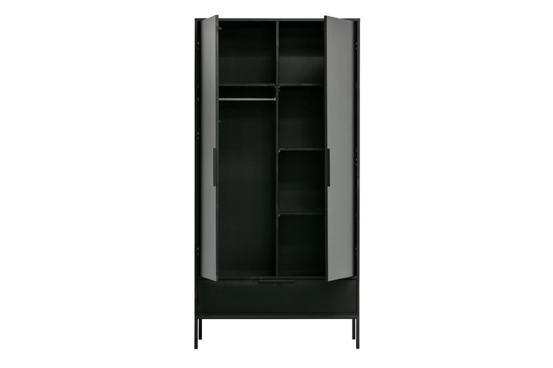 Swichor Garderobe 100 cm i Malt Tre - Sort - Oppbevaring - Garderober & garderobesystem - Garderobeskap