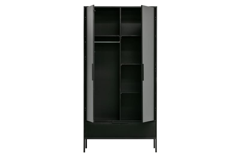 Swichor Garderobe 100 cm i Malt Tre - Sort - Oppbevaring - Garderober & garderobesystem - Garderobeskap