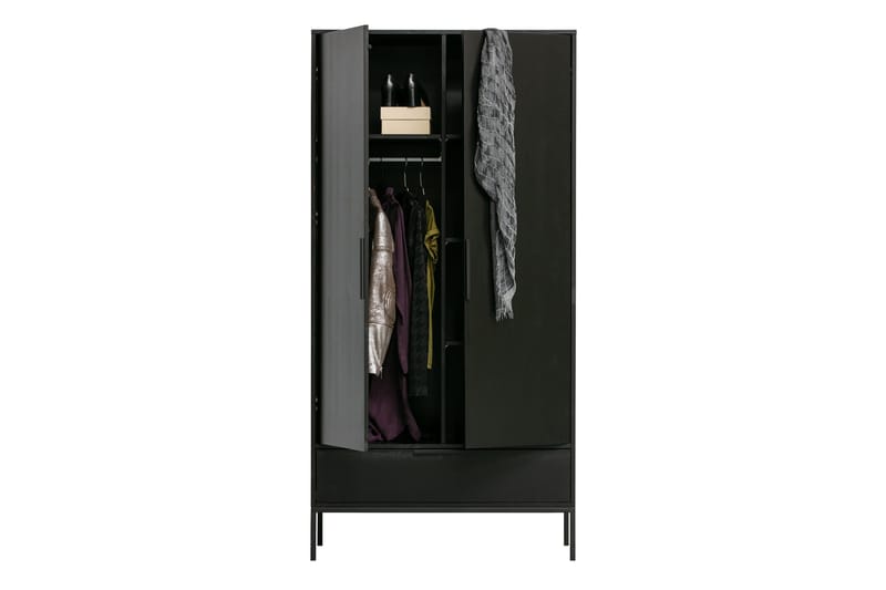 Swichor Garderobe 100 cm i Malt Tre - Sort - Oppbevaring - Garderober & garderobesystem - Garderobeskap