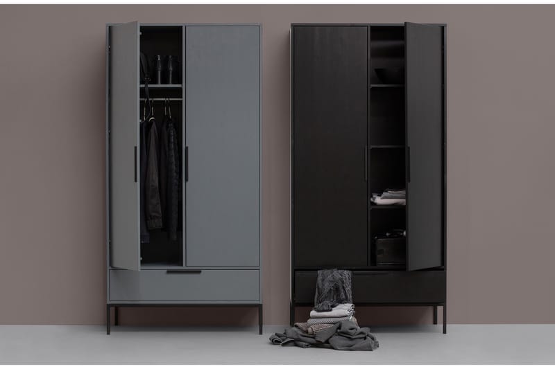 Swichor Garderobe 100 cm i Malt Tre - Sort - Oppbevaring - Garderober & garderobesystem - Garderobeskap