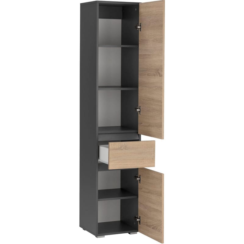 Garderobeskap uten speil Hudnall garderobe 38x35 cm høy Natur,Antracit - Oppbevaring - Garderober & garderobesystem