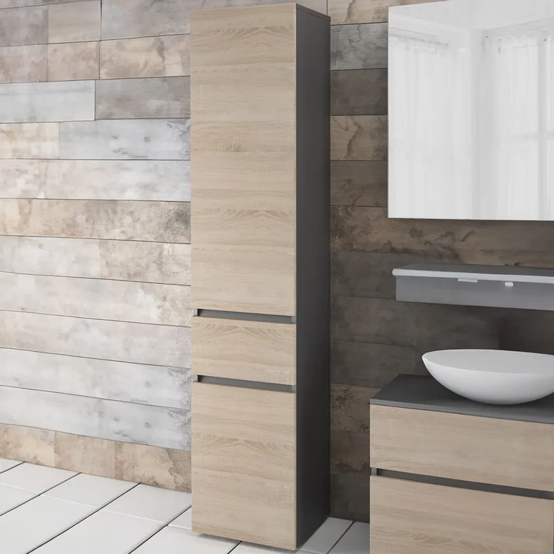 Garderobeskap uten speil Hudnall garderobe 38x35 cm høy Natur,Antracit - Oppbevaring - Garderober & garderobesystem
