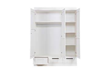Varius Garderobe 140 cm 3 Dører 3 Skuffer - Hvit Furu - Oppbevaring - Garderober & garderobesystem - Garderobeskap