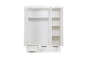 Varius Garderobe 140 cm 3 Dører 3 Skuffer - Hvit Furu - Oppbevaring - Garderober & garderobesystem - Garderobeskap