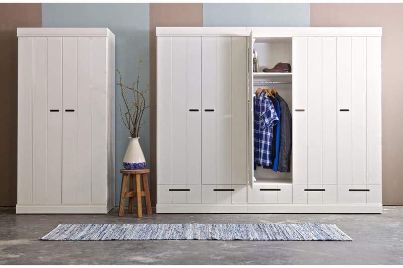 Varius Garderobe 195 cm 2 Dører 2 Skuffer - Hvit Furu - Oppbevaring - Garderober & garderobesystem - Garderobeskap