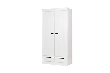 Varius Garderobe 195 cm 2 Dører 2 Skuffer - Hvit Furu - Oppbevaring - Garderober & garderobesystem - Garderobeskap