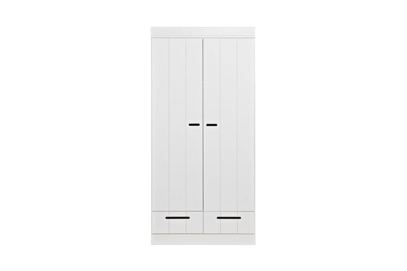 Varius Garderobe 195 cm 2 Dører 2 Skuffer, Hvit Furu