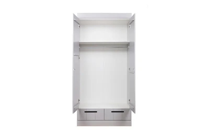 Varius Garderobe 94 cm 2 Dører 2 Skuffer - Grå Furu - Oppbevaring - Garderober & garderobesystem - Garderobeskap