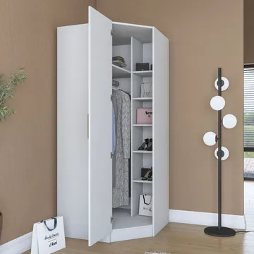 Garderobeskap Wallxpert Gala Shelf (91 x 210 x 57,5 cm) hvit - Hvit - Oppbevaring - Garderober & garderobesystem - Garderobeskap