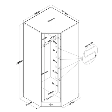 Garderobeskap Wallxpert Gala Shelf (91 x 210 x 57,5 cm) hvit - Hvit - Oppbevaring - Garderober & garderobesystem - Garderobeskap