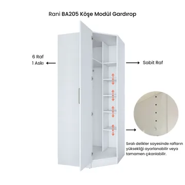 Garderobeskap Wallxpert Gala Shelf (91 x 210 x 57,5 cm) hvit - Hvit - Oppbevaring - Garderober & garderobesystem - Garderobeskap