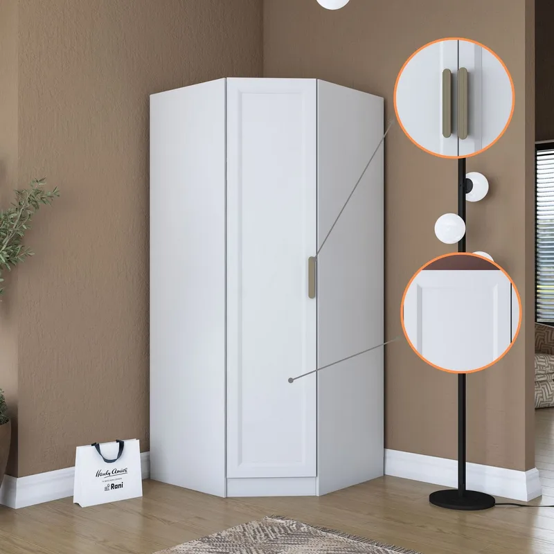 Garderobeskap Wallxpert Gala Shelf (91 x 210 x 57,5 cm) hvit - Hvit - Oppbevaring - Garderober & garderobesystem - Garderobeskap