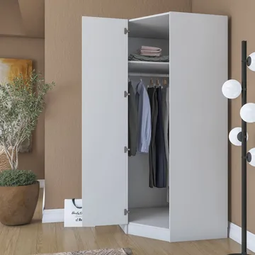 Garderobeskap Wallxpert Gala Shelf (91 x 210 x 57,5 cm) hvit - Hvit - Oppbevaring - Garderober & garderobesystem - Garderobeskap