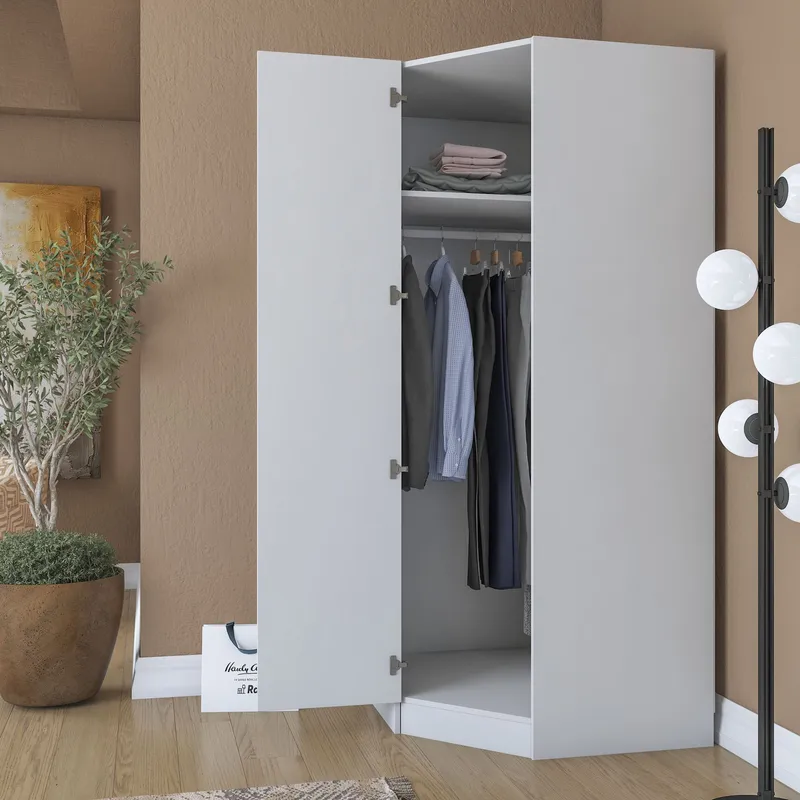 Garderobeskap Wallxpert Gala Shelf (91 x 210 x 57,5 cm) hvit - Hvit - Oppbevaring - Garderober & garderobesystem - Garderobeskap
