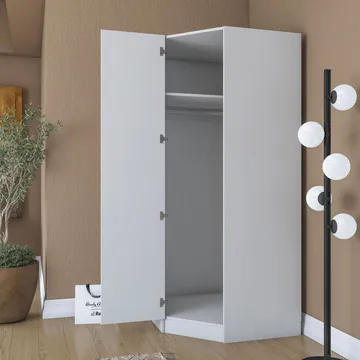 Garderobeskap Wallxpert Gala Shelf (91 x 210 x 57,5 cm) hvit - Hvit - Oppbevaring - Garderober & garderobesystem - Garderobeskap