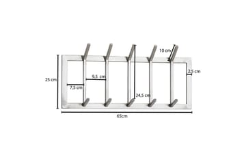 Garderobe Wohnling Vegghengt klesstativ 5 metallkroker polert matt - Oppbevaring - Garderober & garderobesystem - Garderobsbeslag - Garderobehåndtak