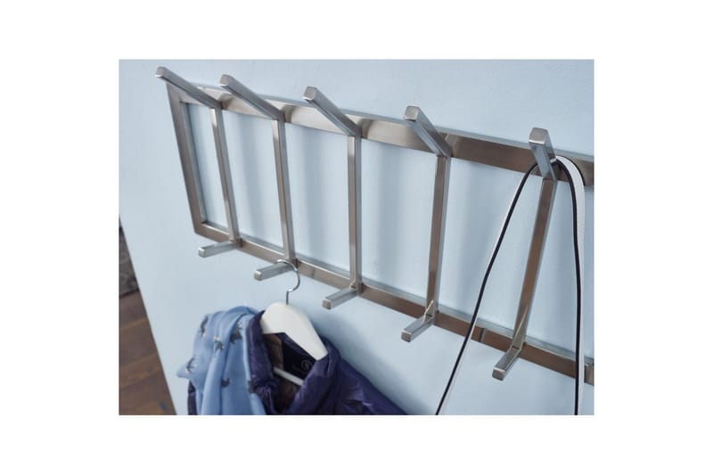Garderobe Wohnling Vegghengt klesstativ 5 metallkroker polert matt - Oppbevaring - Garderober & garderobesystem - Garderobsbeslag - Garderobehåndtak
