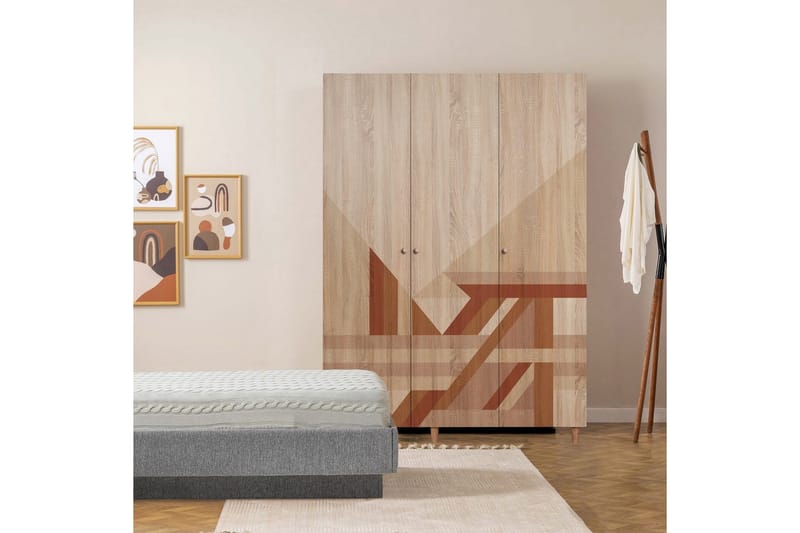 Gladfield Garderobe 135x192 cm - Natur - Oppbevaring - Garderober & garderobesystem