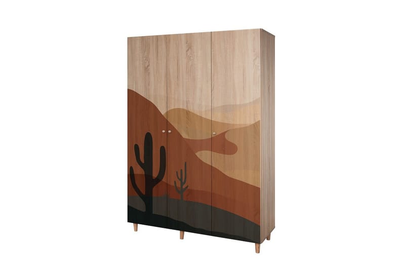 Gladfield Garderobe 135x192 cm - Natur - Oppbevaring - Garderober & garderobesystem