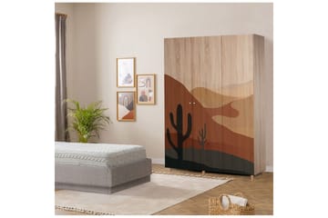 Gladfield Garderobe 135x192 cm - Natur - Oppbevaring - Garderober & garderobesystem