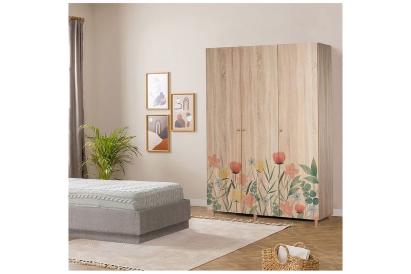 Gladfield Garderobe 135x192 cm - Natur - Oppbevaring - Garderober & garderobesystem