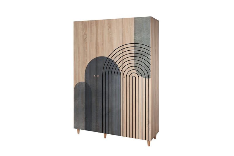 Gladfield Garderobe 135x192 cm - Natur - Oppbevaring - Garderober & garderobesystem