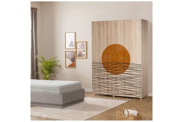 Gladfield Garderobe 135x192 cm - Natur - Oppbevaring - Garderober & garderobesystem