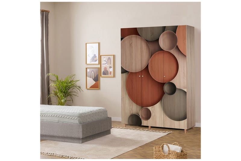 Gladfield Garderobe 135x192 cm - Natur - Oppbevaring - Garderober & garderobesystem