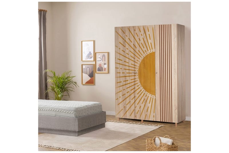 Gladfield Garderobesskåp 135x192 cm - Oppbevaring - Garderober & garderobesystem