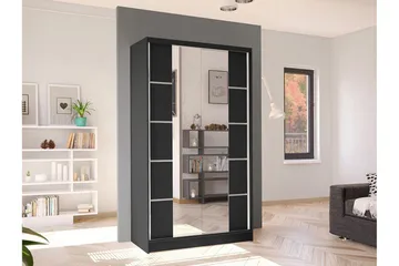 Glenmore Garderob m. Spegel Black - Oppbevaring - Garderober & garderobesystem