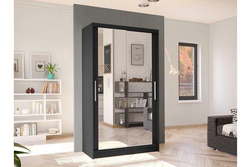 Glenmore Garderob m. Spegel Black - Oppbevaring - Garderober & garderobesystem