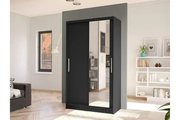 Glenmore Garderob m. Spegel Black - Oppbevaring - Garderober & garderobesystem