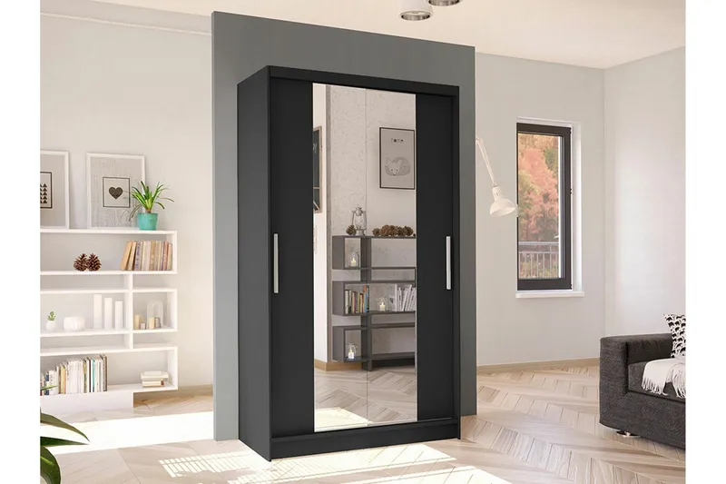 Glenmore Garderob m. Spegel Black - Oppbevaring - Garderober & garderobesystem