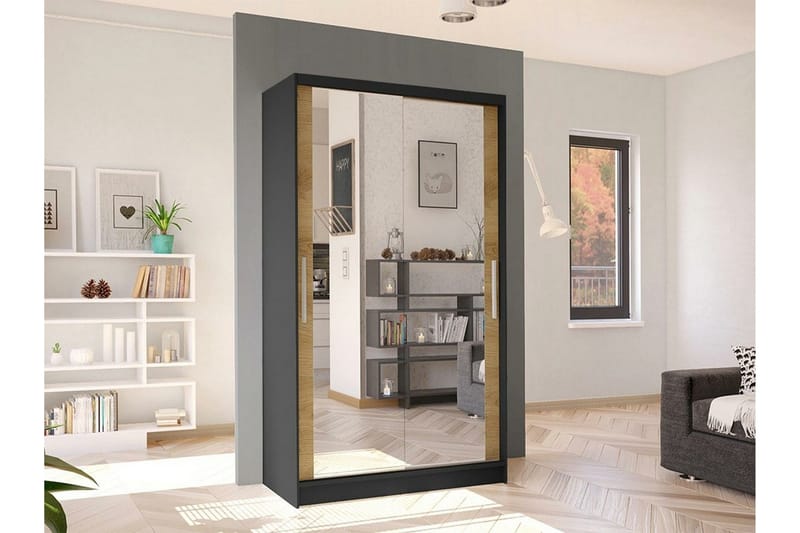 Glenmore Garderob m. Spegel Black - Oppbevaring - Garderober & garderobesystem