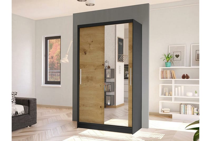 Glenmore Garderob m. Spegel Black - Oppbevaring - Garderober & garderobesystem