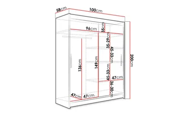 Glenmore Garderob m. Spegel Brown - Oppbevaring - Garderober & garderobesystem