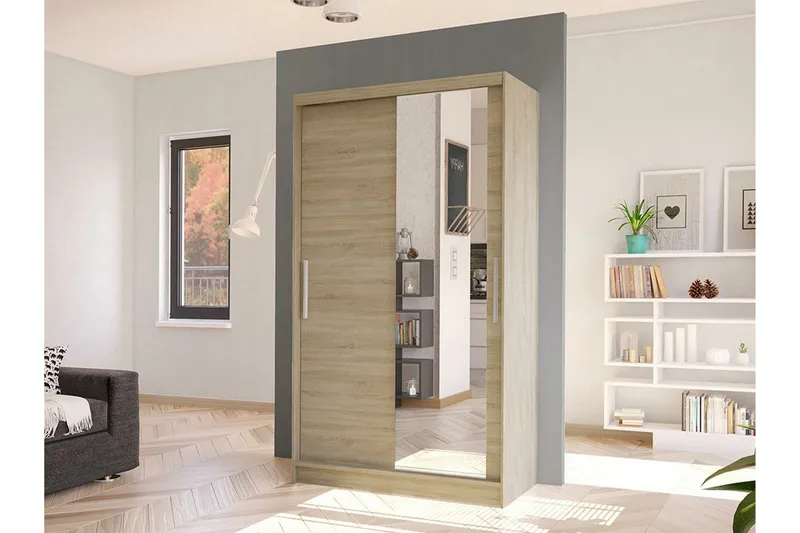 Glenmore Garderob m. Spegel Brown - Oppbevaring - Garderober & garderobesystem