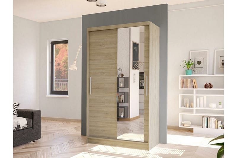 Glenmore Garderob m. Spegel Brown - Oppbevaring - Garderober & garderobesystem