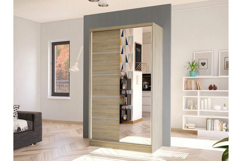 Glenmore Garderob m. Spegel Brown - Oppbevaring - Garderober & garderobesystem