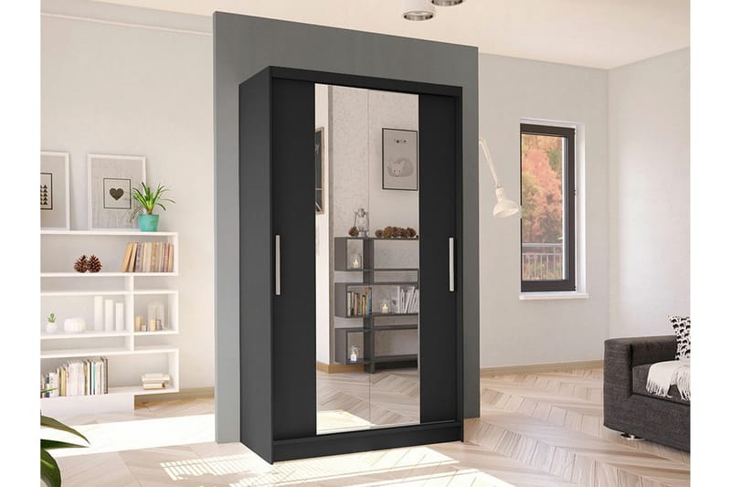 Glenmore Garderob m. Spegel NO_BRAND Black - Oppbevaring - Garderober & garderobesystem